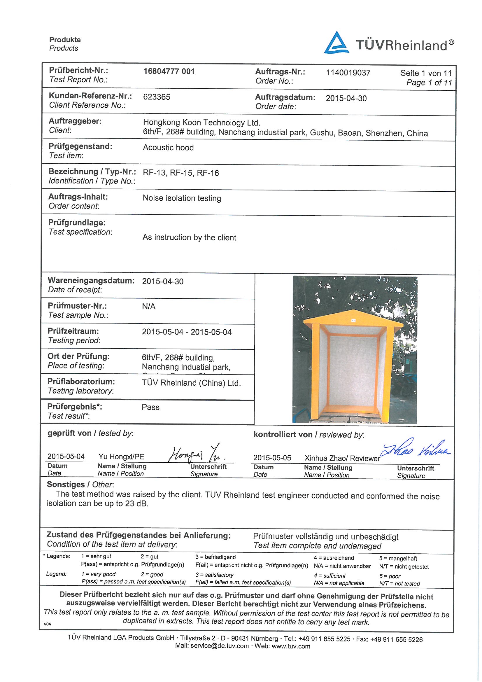 Telephone Noise Reducing Roof 
