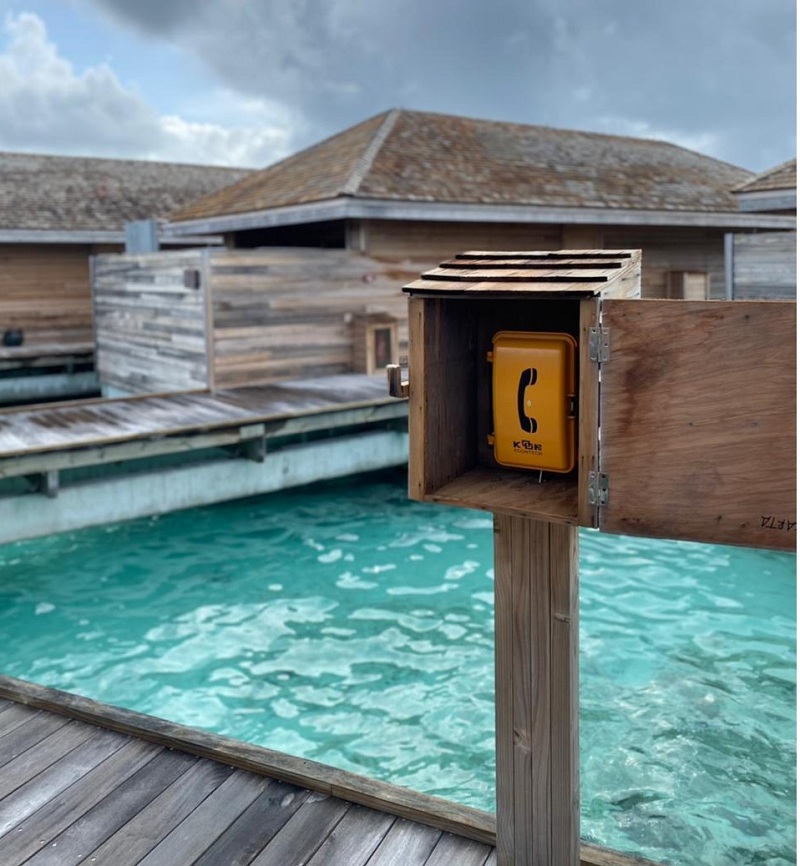 Emergency call for hotel swimming pool in Maldives