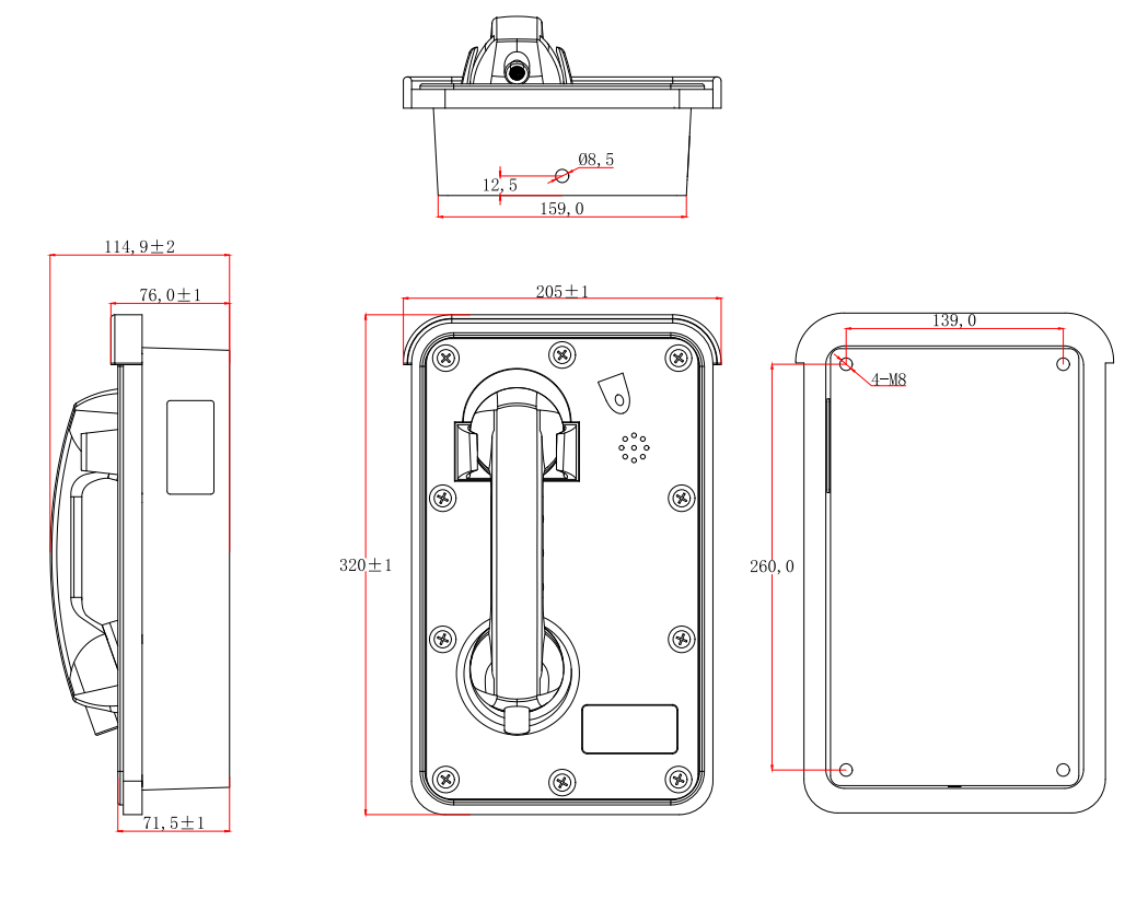 mining telephone size